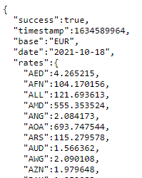 Exchange Rate JSON REST API